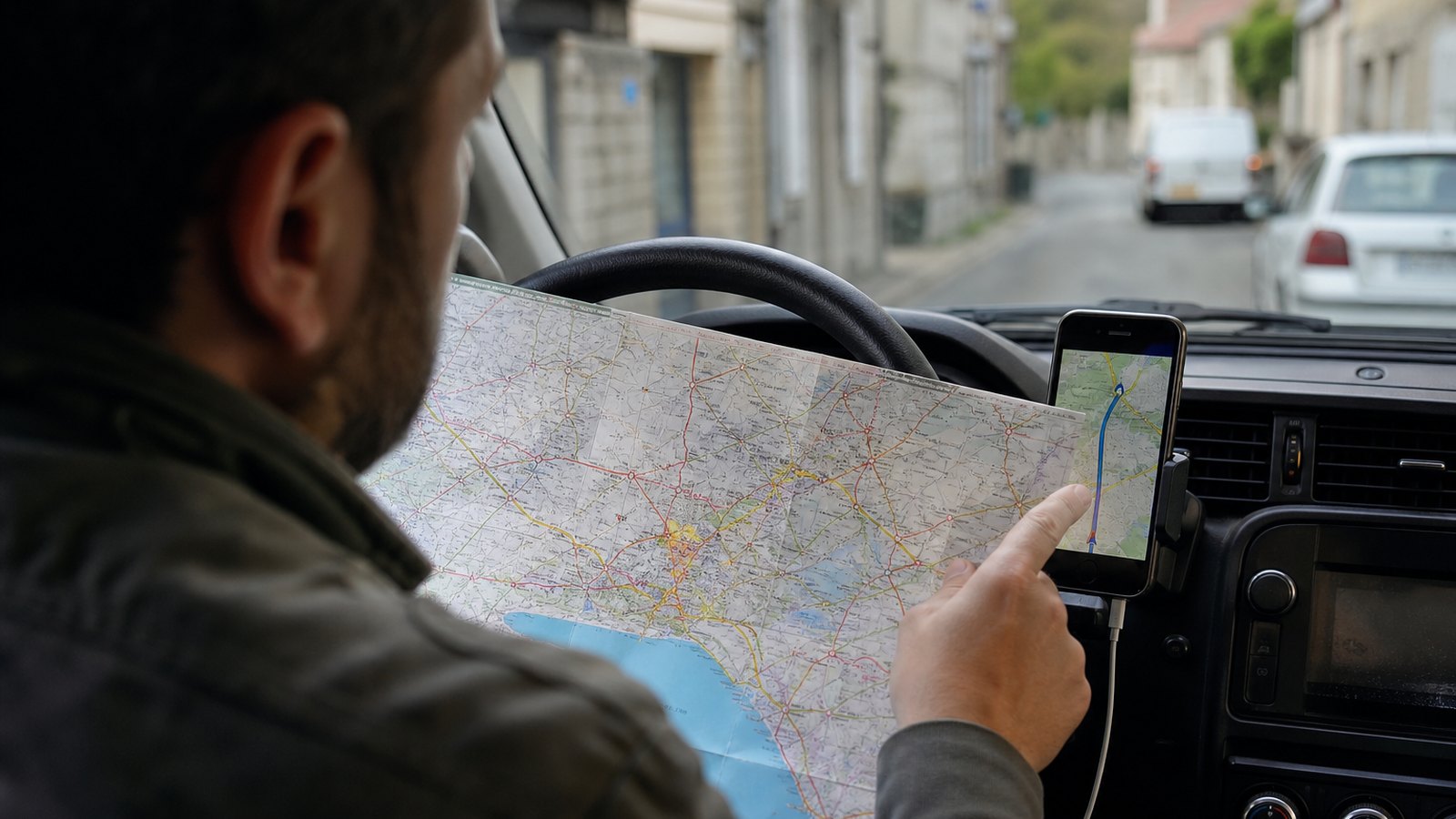 Itinéraire de livraison affiché sur une carte en ville